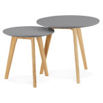 paris prix Lot de 2 Tables d'Appoint "Rauma" 50cm Gris Foncé