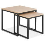 paris prix Lot de 2 Tables Gigognes Bois "Lyna" 50cm Naturel
