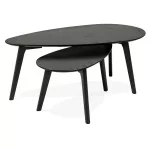 paris prix Lot de 2 Tables Gigognes Design "Gilda" 100cm Noir