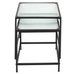 Paris Prix Lot De 2 Tables Gigognes Design "Rosa" 40cm Noir