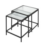 Paris Prix Lot De 2 Tables Gigognes Design "Rosa" 40cm Noir