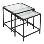 paris prix Lot de 2 Tables Gigognes Design "Rosa" 40cm Noir