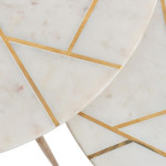 Paris Prix Lot De 2 Tables Gigognes "Lolita" 56cm Or & Blanc