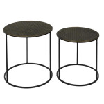 paris prix Lot de 2 Tables Gigognes "Mirage" 40cm Noir & Or