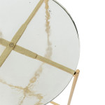 Paris Prix Lot De 2 Tables Gigognes "Obi" 58cm Transparent & Or