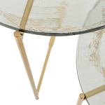 Paris Prix Lot De 2 Tables Gigognes "Obi" 58cm Transparent & Or