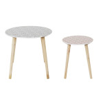 Paris Prix Lot De 2 Tables Gigognes "Patio" 48cm Rouge & Noir