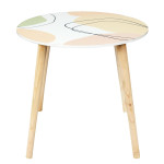 Paris Prix Lot De 2 Tables Gigognes "Poésie" 48cm Rose & Beige
