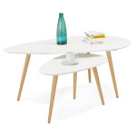 Paris Prix Lot De 2 Tables Gigognes "Rauma" 116cm Blanc
