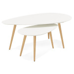 paris prix Lot de 2 Tables Gigognes "Rauma" 116cm Blanc