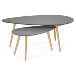 Paris Prix Lot De 2 Tables Gigognes "Rauma" 116cm Gris Foncé