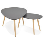 Paris Prix Lot De 2 Tables Gigognes "Rauma" 116cm Gris Foncé