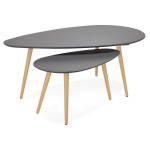 paris prix Lot de 2 Tables Gigognes "Rauma" 116cm Gris Foncé