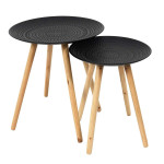 paris prix Lot de 2 Tables Gigognes "Relief" 49cm Noir