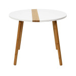 Paris Prix Lot De 2 Tables Gigognes "Relief Bicolore" 60cm Blanc