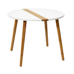 Paris Prix Lot De 2 Tables Gigognes "Relief Bicolore" 60cm Blanc