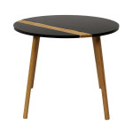Paris Prix Lot De 2 Tables Gigognes "Relief Bicolore" 60cm Noir