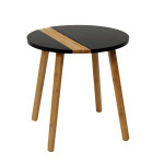 Paris Prix Lot De 2 Tables Gigognes "Relief Bicolore" 60cm Noir