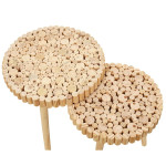 Paris Prix Lot De 2 Tables Gigognes "Rondin" 40cm Naturel