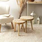 Paris Prix Lot De 2 Tables Gigognes "Rondin" 40cm Naturel