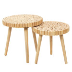 paris prix Lot de 2 Tables Gigognes "Rondin" 40cm Naturel