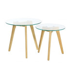 paris prix Lot de 2 Tables Gigognes "Trempé" 50cm Transparent