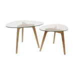 paris prix Lot de 2 Tables Gigognes "Trempé" 60cm Transparent