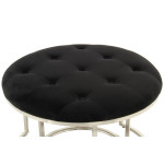 Paris Prix Lot De 2 Tabourets "Becky" 60cm Noir & Argent