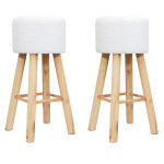 paris prix Lot de 2 Tabourets de Bar "Freya" 68cm Blanc
