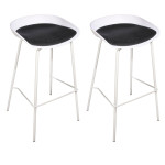 paris prix Lot de 2 Tabourets de Bar "Hella" 84cm Blanc