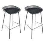 paris prix Lot de 2 Tabourets de Bar "Hella" 84cm Gris