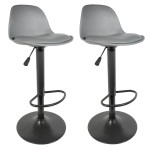 paris prix Lot de 2 Tabourets de Bar "Isak" 104cm Gris