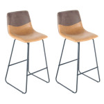 paris prix Lot de 2 Tabourets de Bar "Kylie" 103cm Marron & Noir