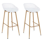 paris prix Lot de 2 Tabourets de Bar "Malaga" 88cm Blanc