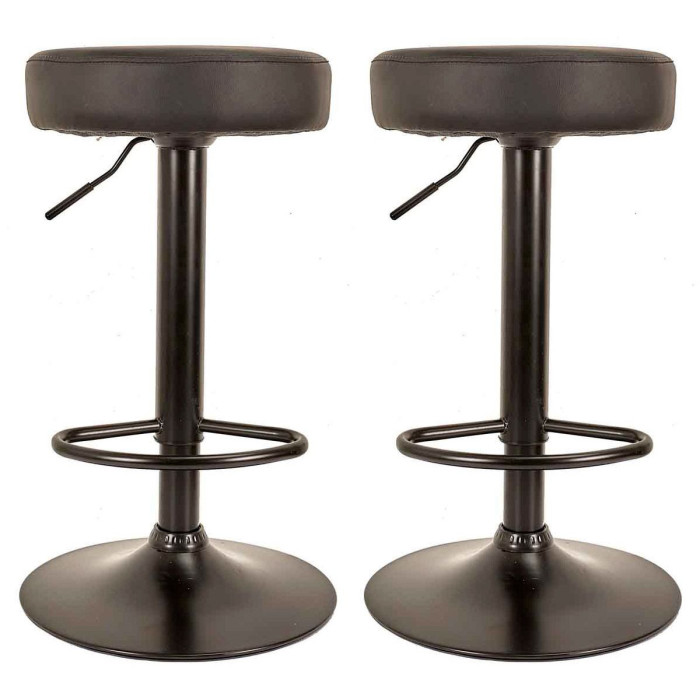 Paris Prix Lot De 2 Tabourets De Bar "Mumford" 63-83cm Noir