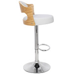 Paris Prix Lot De 2 Tabourets De Bar "Omina" 90-110cm Chêne Clair & Blanc