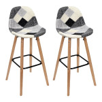 paris prix Lot de 2 Tabourets de Bar "Patchwork" 92cm Gris