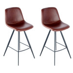 paris prix Lot de 2 Tabourets de Bar "Samantha" 102cm Marron & Noir