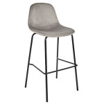 Paris Prix Lot De 2 Tabourets De Bar Velours "Giulia" 100cm Gris
