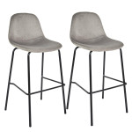 paris prix Lot de 2 Tabourets de Bar Velours "Giulia" 100cm Gris
