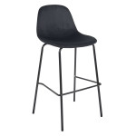 Paris Prix Lot De 2 Tabourets De Bar Velours "Giulia" 100cm Noir