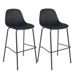 paris prix Lot de 2 Tabourets de Bar Velours "Giulia" 100cm Noir