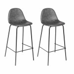 paris prix Lot de 2 Tabourets de Bar "Vladi" 95cm Gris