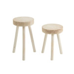 Paris Prix Lot De 2 Tabourets En Bois "Jenny" 56cm Blanc