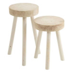 paris prix Lot de 2 Tabourets en Bois "Jenny" 56cm Blanc