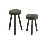 Paris Prix Lot De 2 Tabourets En Bois "Jenny" 56cm Noir