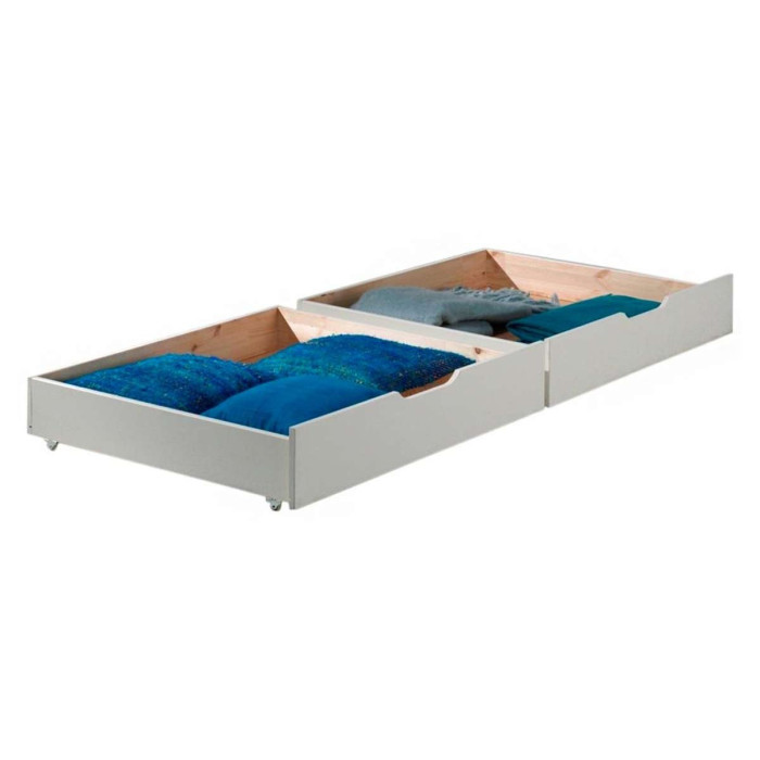 Paris Prix Lot De 2 Tiroirs De Lit "Pino" 90x200cm Blanc
