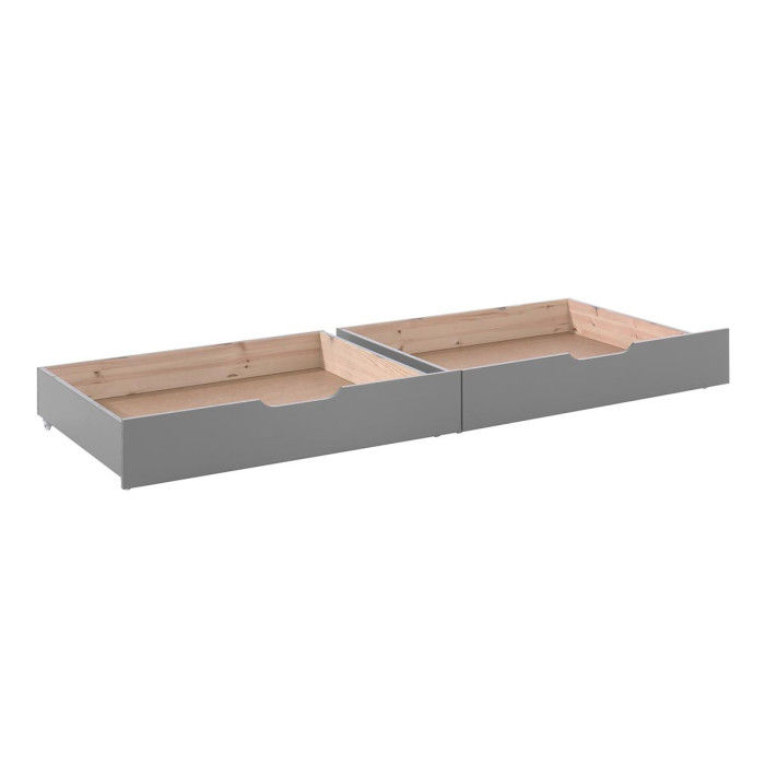 Paris Prix Lot De 2 Tiroirs De Lit "Pino" 90x200cm Gris
