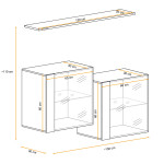Paris Prix Lot De 2 Vitrines Murales & Étagère "Switch SBIII" 130cm Blanc & Noir