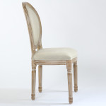 Paris Prix Lot De 20 Chaises Médaillon Tissu "Versailles" 96cm Beige